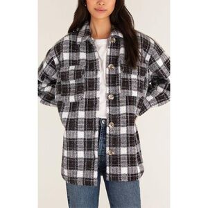 Z Supply Oversized Plaid Tucker Jacket Shacket Size XS Small